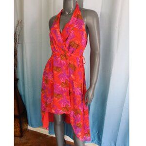 Victoria's Secret Tropical Cheetah Wrap Dress Swim Cover Size XS